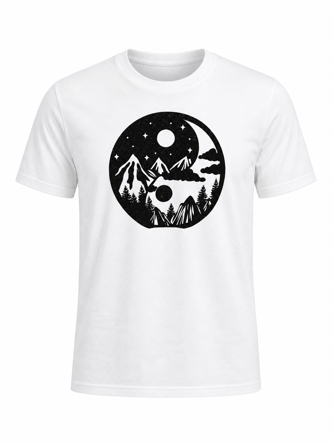 Yin Yang Mountain Nature Graphic Tee