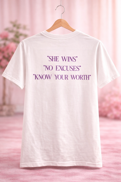 "She Wins" Statement Tee