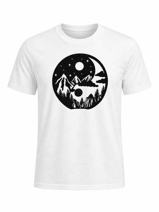 Yin Yang Mountain Nature Graphic Tee