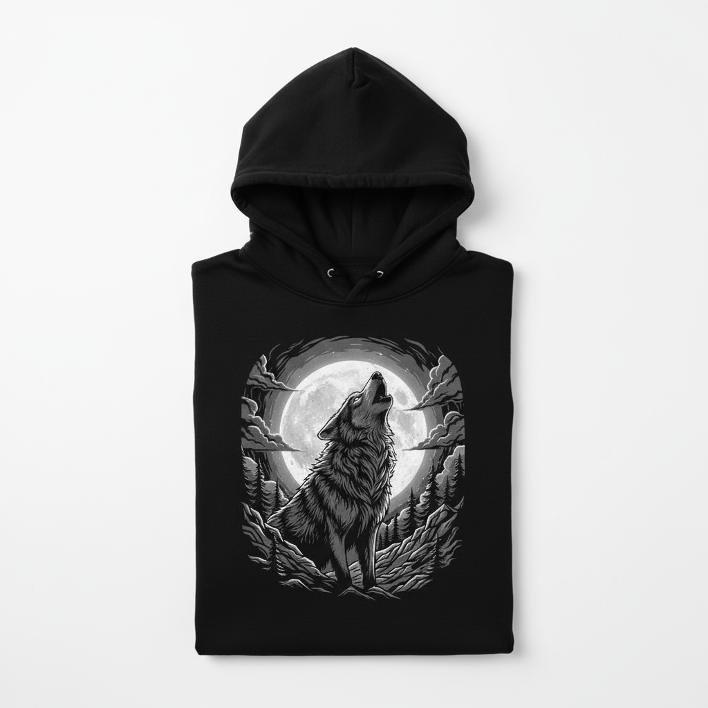 Wolf Moon Hoodie - Black