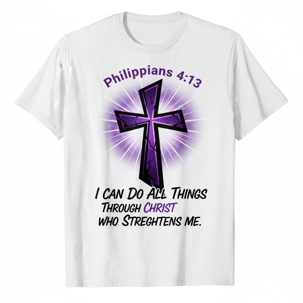 Philippians 4:13 Faith Tee - White